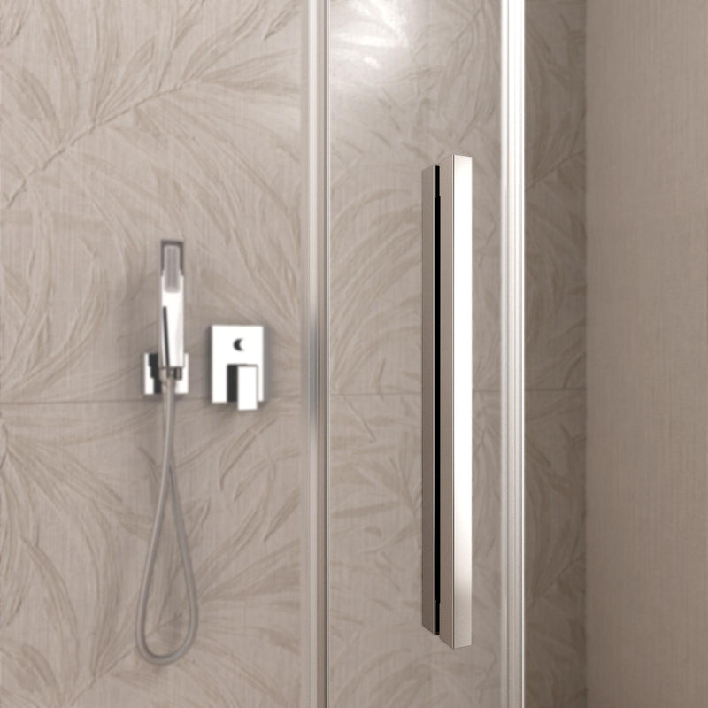 Porta Parete Doccia 2 Ante Scorrevoli in Cristallo Trasparente 6mm H195 Bonussi Vivian Varie Misure