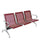 Banc pour salle d'attente 3 places en acier rouge