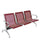 Banc pour salle d'attente 3 places en acier rouge