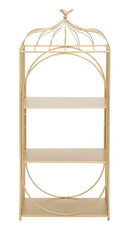 Gabbietta da Muro con Mensole 38x22x92 cm in Ferro Oro
