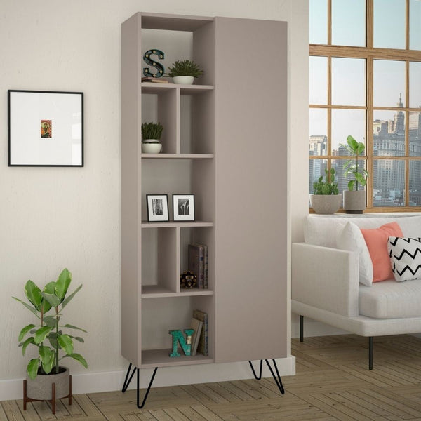 Bibliothèque Jedda 80,6x191 cm gris tourterelle avec porte acquista