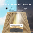 Lampada Solare Impermeabile con Accensione Automatica, in Rattan e Acciaio, 35x35x55 cm, Giallo      