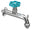 Robinet pour Fontaine de Jardin en Laiton Chromé avec Anneau en Belfer RUB/018 Couleur Turquoise