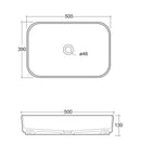 Lavabo da Appoggio 50x39x13 cm in Ceramica TFT Helsinki 1 Bianco