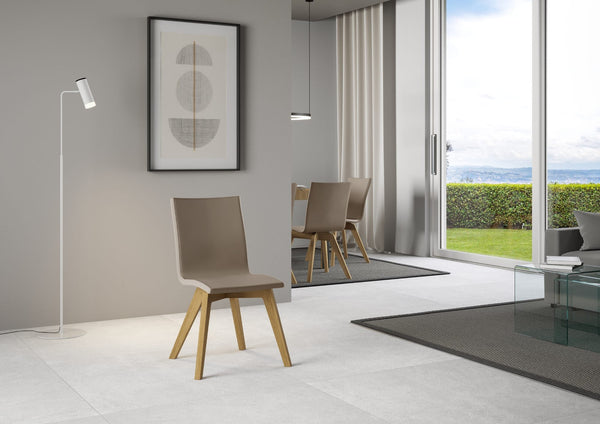 Sedia 52x52x87 cm Trudy gambe quercia in Similpelle Tortora online