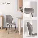 Set di 4 Sedie da Pranzo Moderne per Cucina e Soggiorno 47x57x85 cm Rivestimento in Flanella Grigio