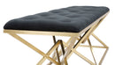 Panca Piramid Doppia 140x40x45 cm in Ferro e Spugna e Poliestere Nero e Oro