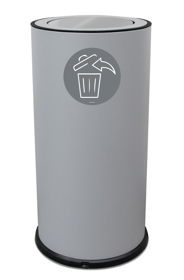 acquista Pattumiera Per Raccolta Differenziata Ø35xh72 cm In Acciaio Verniciato con Coperchio Basculante Grigio