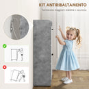 Scarpiera Slim Capacità 15 Scarpe 83x24x90,5 cm con 2 Cassetti Ribaltabili e 3 Vani Aperti Grigio      