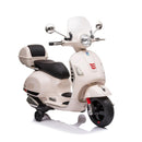 Moto Elettrica per Bambini Piaggio Vespa GTS SUPER 12V Full Optional con Bauletto Bianco 
