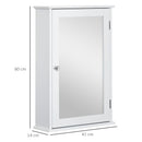 Armadietto a Specchio Bagno Sospeso 41x14x60 cm con Anta Magnetica Ripiano Regolabile in MDF Bianco      