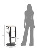 Sgabello Bar Destiny Bianco Ø41x61 cm in Ferro e Compensato e Spugna e Poliestere Nero e Bianco      