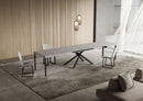 Tavolo Allungabile 140/400x90 cm Niket Cashmere Gambe Antracite      