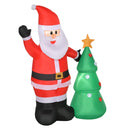 Babbo Natale Gonfiabile con Albero H150 cm Luminoso con LED Rosso