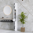 Colonna Bagno Salvaspazio 20x20x178 cm con Armadietti Ripiani Aperti e Cassetto in Legno Bianco  