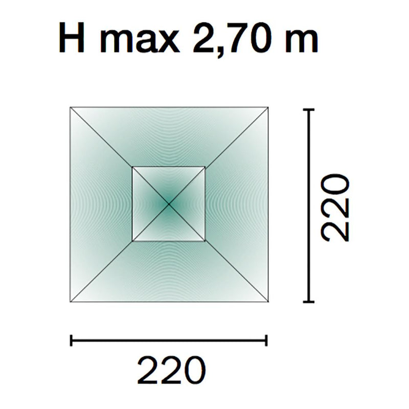 Ombrellone da Giardino 2,2x2,2 m Palo Ø38 mm in Alluminio Vorghini Joint Bianco e Ecrù