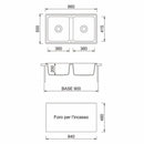 Lavello 86x50 cm 2 vasche avena Samet