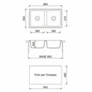 Lavello 86x50 cm 2 vasche bianco Samet