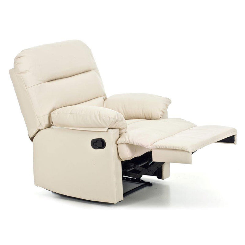 Poltrona Relax Reclinabile Manuale in Similpelle Mara Crema