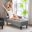 Poltrona Chaise Longue 146x61x82,5 cm Con Sponte e Cuscino Rivestimento Trapuntato Effetto Velluto Grigio  