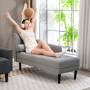 Poltrona Chaise Longue 146x61x82,5 cm Con Sponte e Cuscino Rivestimento Trapuntato Effetto Velluto Grigio  
