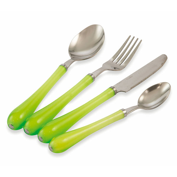 online Service de Couverts 24 Pièces en Acier Inoxydable Villa d'Este Goccia Verde