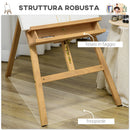 Cavalletto Treppiede da Pittura 65x110x180-235 cm in Legno Naturale