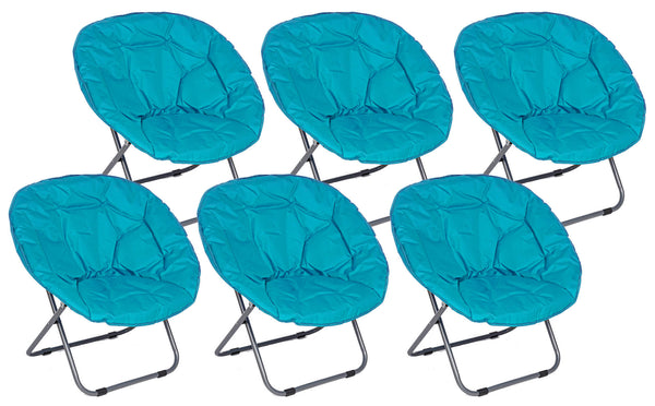 Lot de 4 fauteuils de jardin en acier et polyester bleu clair Moon prezzo