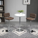 Set 2 Sgabelli da Bar 41,5x45x85-107 cm in Similpelle Marrone e Argento