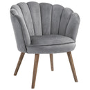 Poltrona Imbottita 66x72x79 cm in Velluto Grigia