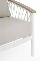 Divano da Giardino 3 Posti con Cuscini 205x75x85h cm in Alluminio e PP Fenix Vapor 
