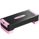 Stepper Fitness Regolabile su 2 Livelli 66x28x16 cm con 2 Bande di Resistenza Capacità 120 kg in ABS Rosa e Nero      