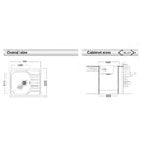 Lavello 58x50 cm reversibile Rondò 