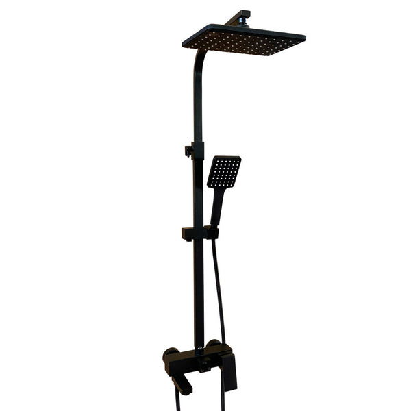 acquista Set Colonna Doccia H82/120 cm Soffione Doccia e Laccio in Acciaio Inox Nera