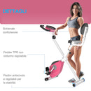 Cyclette Magnetica Pieghevole 43x97x109 cm con Display LCD Rosa