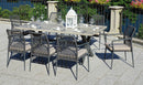 Tavolo Rettangolare da Giardino 200x100 in Alluminio Vorghini Fucecchio Grigio