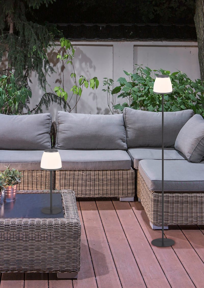 Piantana da Esterno a LED in Plastica Antracite