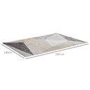 Tappeto Pelo Corto per Interni 200x140 cm in Poliestere Grigio Giallo Bianco