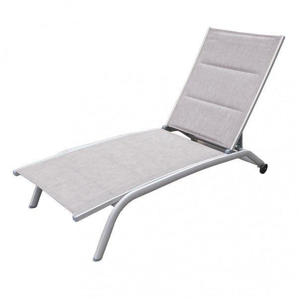 Chaise longue de jardin empilable Itaca 194x71x83 h cm en textilène Tortora prezzo