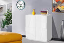 Credenza 2 Ante Battenti 81,2x44,2x86 cm Ping Bianco Lucido