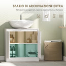 Mobile Sottolavabo per Bagno 60x30x59,8 cm con 2 Ante con Ripiano Regolabile per Lavabi senza o con Colonna in MDF Bianco      