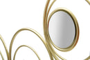 Pannello da Muro Mirror Simply 90x1,95x55 cm in Ferro MDF e Specchio Oro