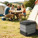 WC Portatile da Campeggio 42x46x43,5 cm con 12 Pacchetti Coagulanti e 12 Sacchetti di Smaltimento in PP Grigio e Nero      