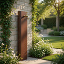Fontana a Muro da Giardino Con Rubinetto 18x6x100 cm In Acciaio Effetto Corten