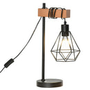 Lampada da Comodino con Paralume in Metallo E14 25x15x48 cm Nera