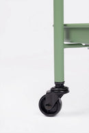 Tavolino da Esterno Carrello con Ruote Ø44,5x70h cm in Acciaio Austin Twin Leaf 