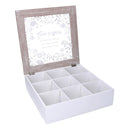 Scatola Porta The e Tisane 9 Posti 26x26xh7,5 cm in Legno Beige