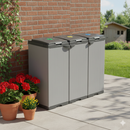Pattumiera 3 Ante 102x38x87 cm Raccolta Differenziata con Portasacco 80 Litri