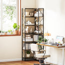 Libreria Angolare Stile Industriale a 7 Livelli 60x60x198 cm in Legno e Acciaio Marrone Rustico   