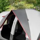 Tenda da Campeggio 450x215x180 cm 6 Posti con 2 Stanze Separate Grigio   